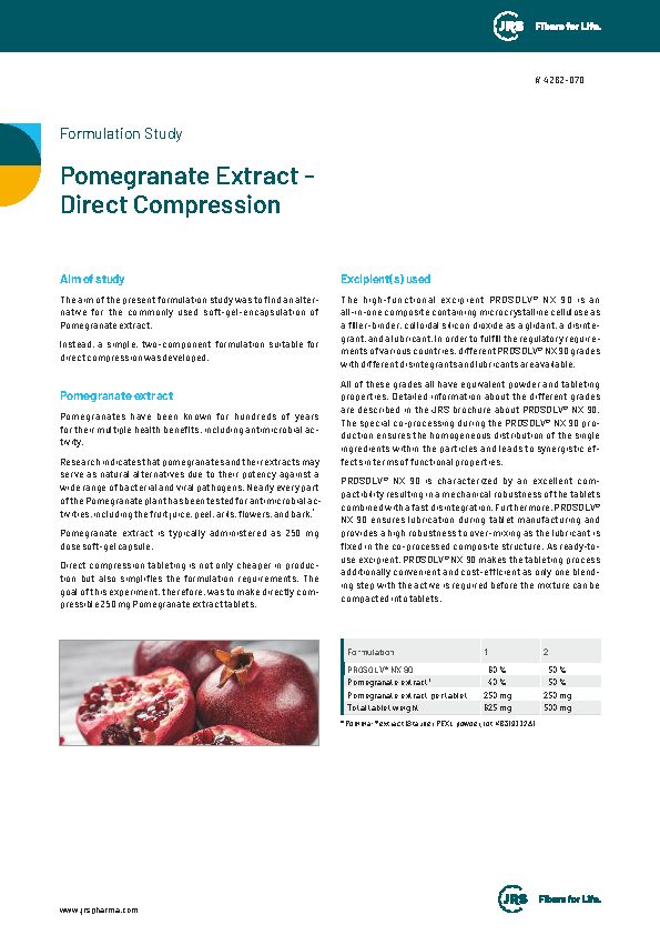 Pomegranate Extract – Direct Compression